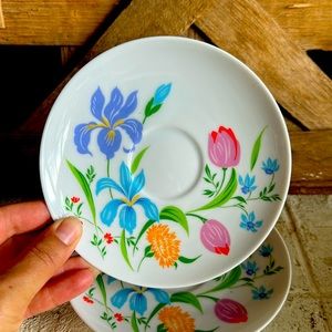 HEINRICH & CO Selb Bavaria, Germany - PRIMAVERA Pattern - Set Of 2- Saucers Only